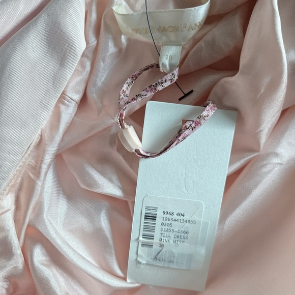 New LoveShackFancy Till Bow Embellished Pink Mist Mini Dress Size 10 NWT - Picture 12 of 14